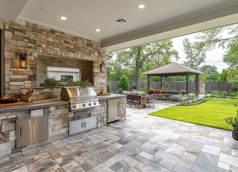Outdoor Kitchen with Granite Surface